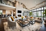 Gorgeous interior design for a modern living room in a house.