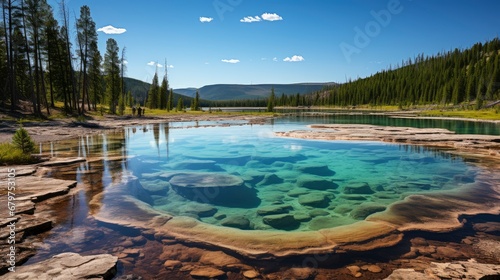 Colorful Beautiful Grand Prismatic Springs Summer, HD, Background Wallpaper, Desktop Wallpaper