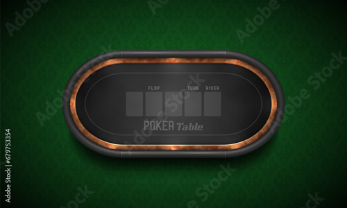 Poker table with dark cloth. Vector illustration.
