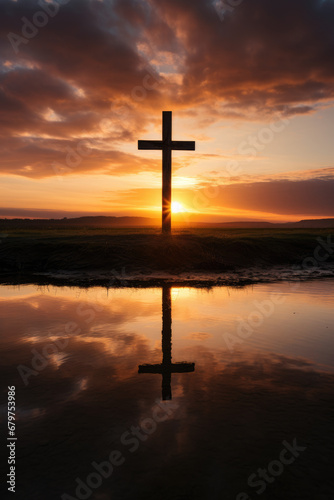 Cross at sunset 