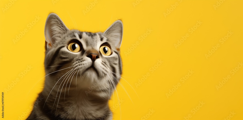 A beautiful tiny kitten with soft, fluffy fur gazes up at the vibrant yellow sky. Its delicate features and intricate whiskers stand out sharply against the lifelike backdrop A beautiful tiny kitten with soft, fluffy fur gazes up at the vibrant yellow sky. Its delicate features and intricate whiskers stand out sharply against the lifelike backdrop