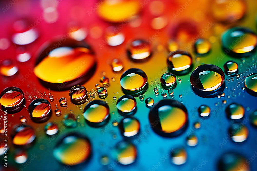 Colorful Waterdrops on Beautiful Background
