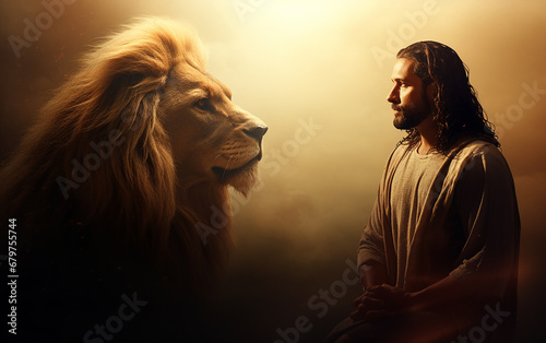 Jesus cristo o rei dos reis com leão da tribo de judah 