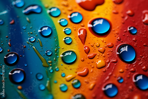 Colorful Waterdrops on Beautiful Background