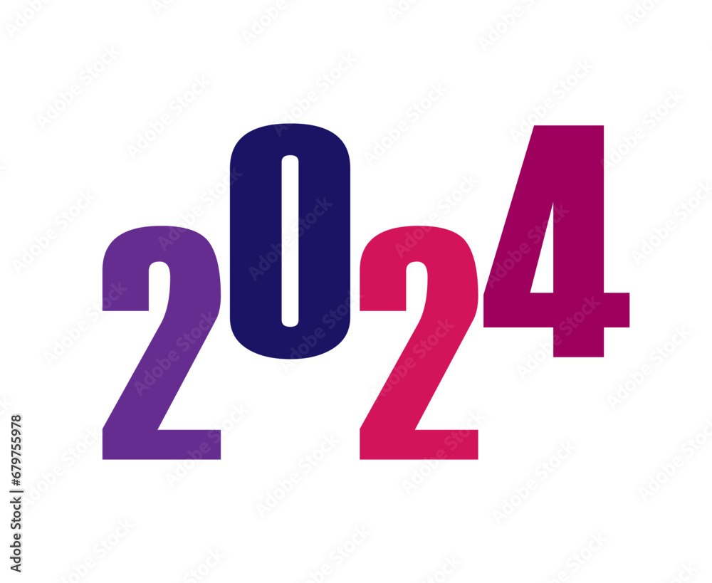 2024 Happy New Year Holiday Multicolor Graphic Design Abstract Vector Logo Symbol Illustration 2024 Happy New Year Holiday Multicolor Graphic Design Abstract Vector Logo Symbol Illustration