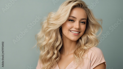 Smiling young woman, How to Achieve Healthy and Shiny Blonde Hair with Natural Products, Blonde hair care products banner template