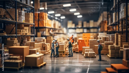 A Warehouse Filled With Boxes and Busy Workers