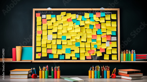 Visual Multitasking: Blackboard Filled with Sticky Notes