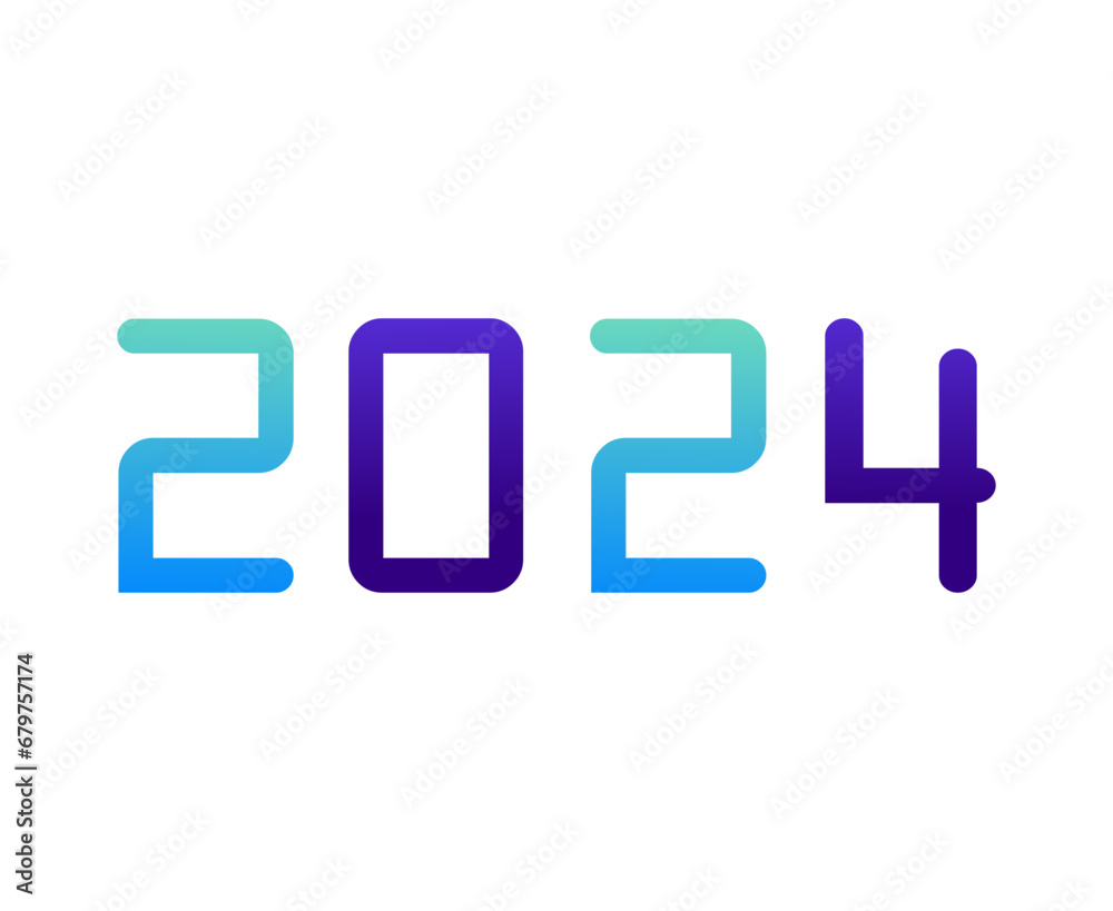 2024 Happy New Year Holiday Graphic Design Purple And Cyan Abstract Vector Logo Symbol Illustration 2024 Happy New Year Holiday Graphic Design Purple And Cyan Abstract Vector Logo Symbol Illustration