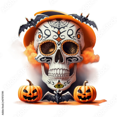 Skull halloween face design