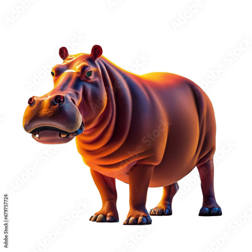 Cute Orange Hippo Png Clipart Sticker