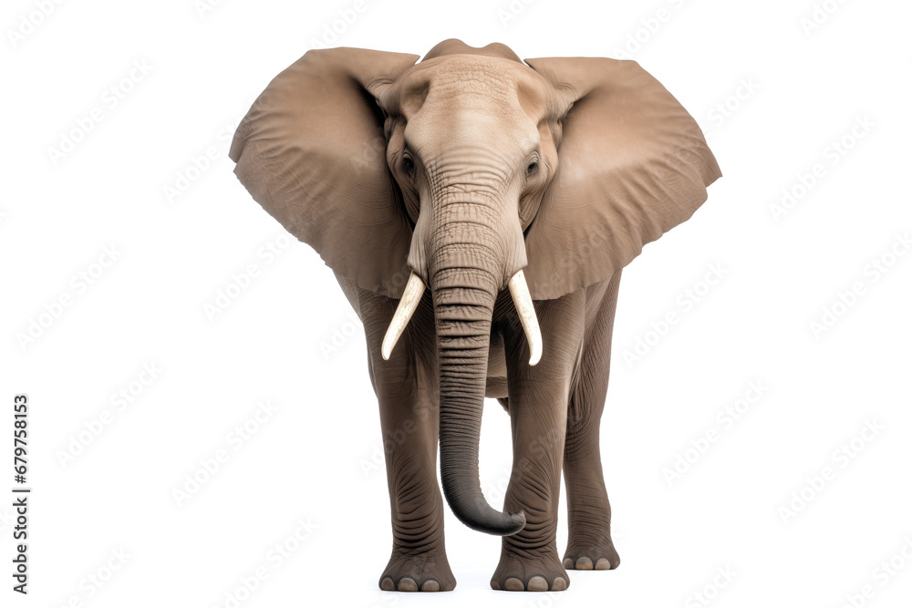 Obraz premium African elephant Loxodonta africana cut out and isolated on a white background