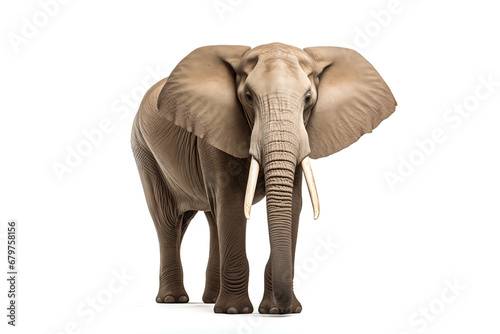 African elephant Loxodonta africana cut out and isolated on a white background