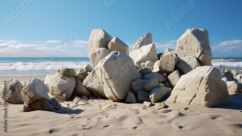 pedras esculturais na praia  photo