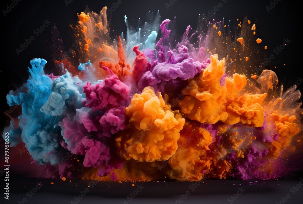 A colorful explosion of powder