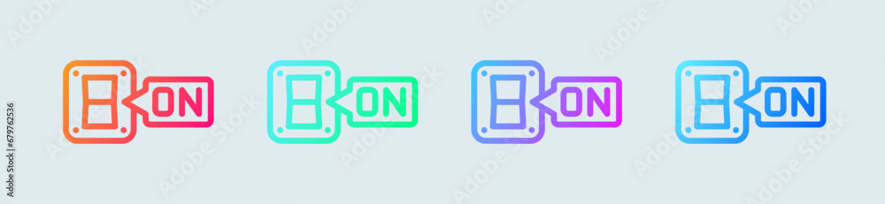 Switch on line icon in gradient colors. Buttons signs vector illustration.