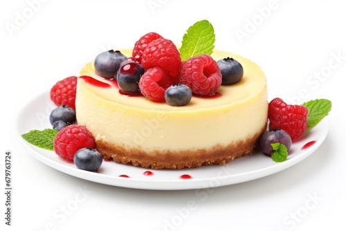 Cheese cake white slice pie cheesecake sweet plate dessert berry fresh food fruit