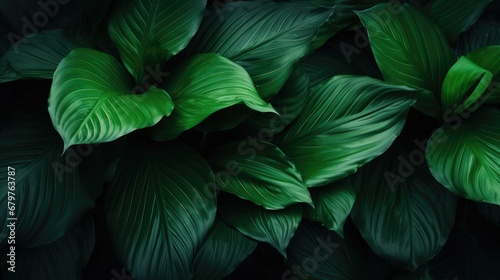  Abstract green leaf texture, nature background
