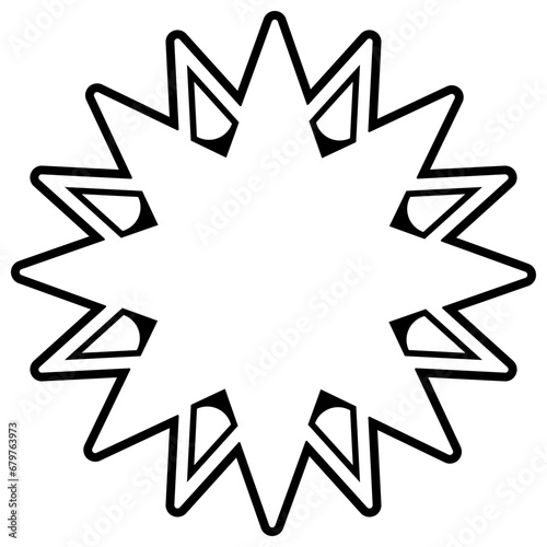 Decorative Multi pointed star design element. Vector illustration
