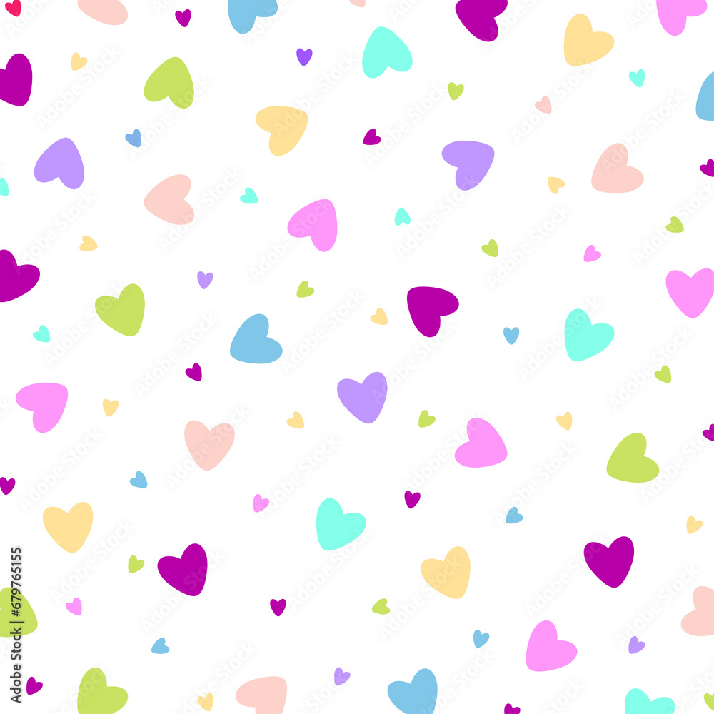Seamless pattern with hearts, abstract vector background.