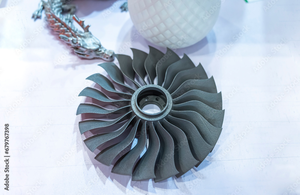 Obraz premium Printing 3D printer jet engine printed model metal