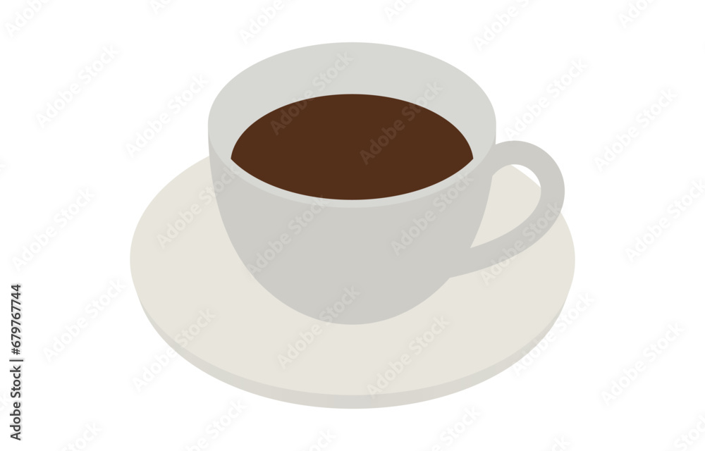 白いカップに入ったホットコーヒー(ソーサー付き) 白いカップに入ったホットコーヒー(ソーサー付き)