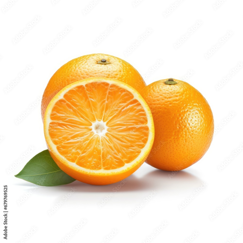 Orange with Half and Slice Orange with Half and Slice