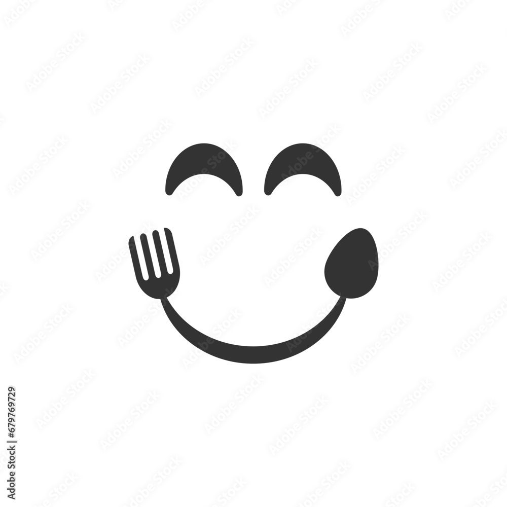 Happy food symbol logo icon vector