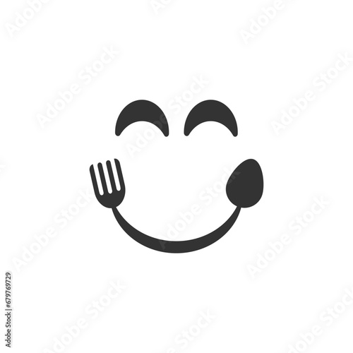 Happy food symbol logo icon vector