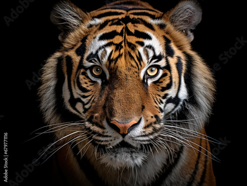 Tiger portrait on black background © HendikepX