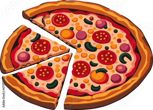 Everything Supreme Pizza Drawing; California Pizza