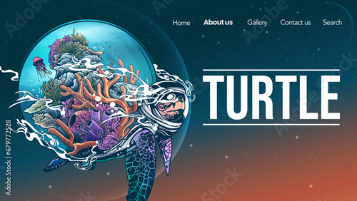 Turtle sea Astronaut Landing page