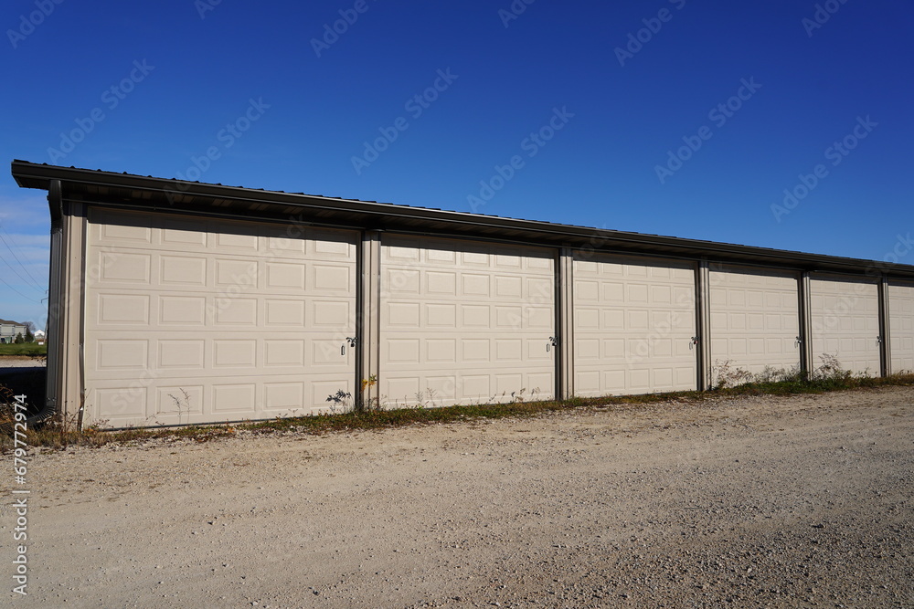 Tan Brown storage units holding the owner's property.