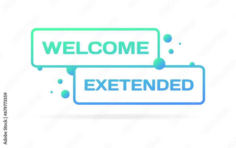 Welcome extended sign. Flat, blue, welcome icon, welcome extended sign. Vector icon
