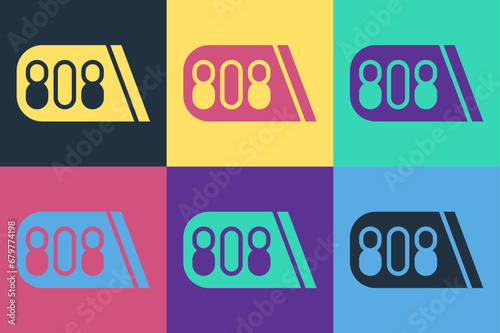 Pop art Drum machine music producer equipment icon isolated on color background. Vector
