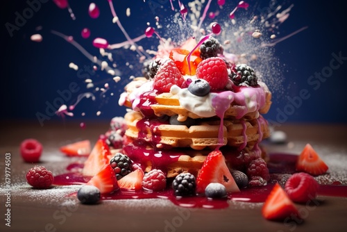 mini waffle and berryes explosion