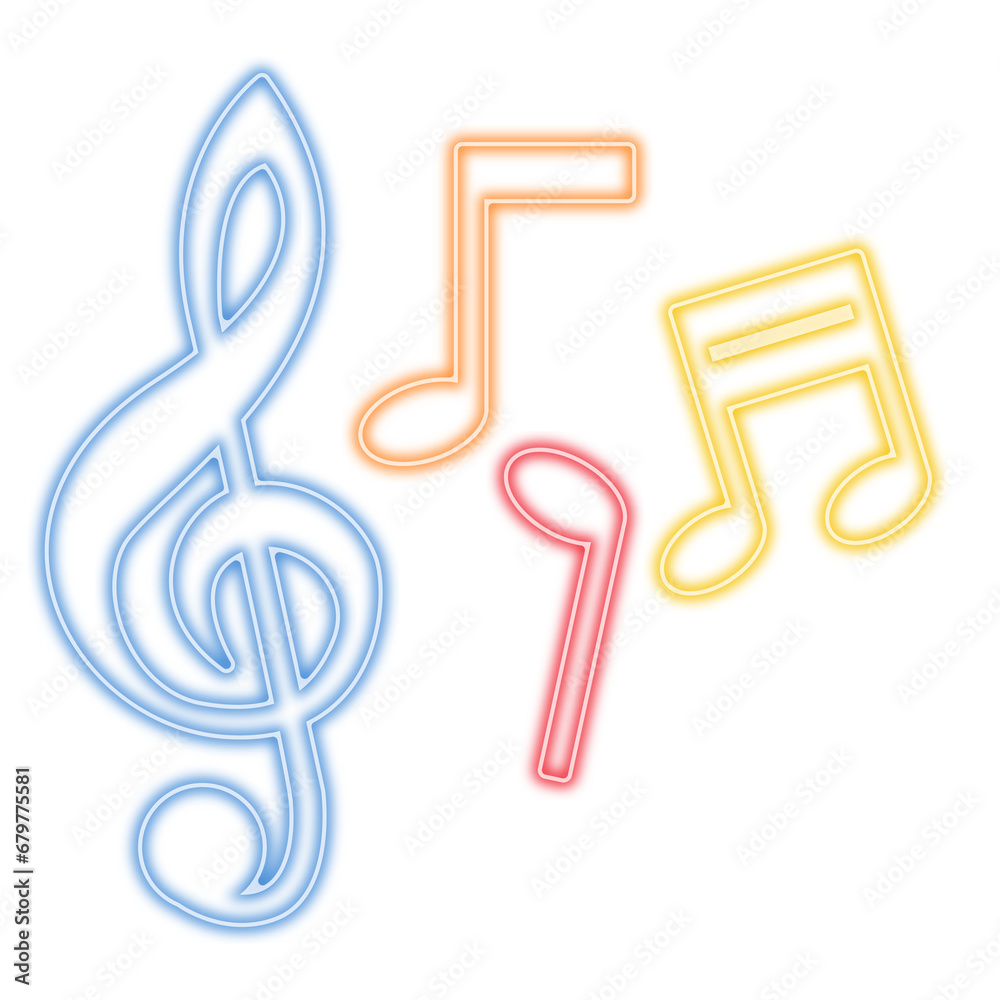 Neon Music Note Icon Neon Music Note Icon