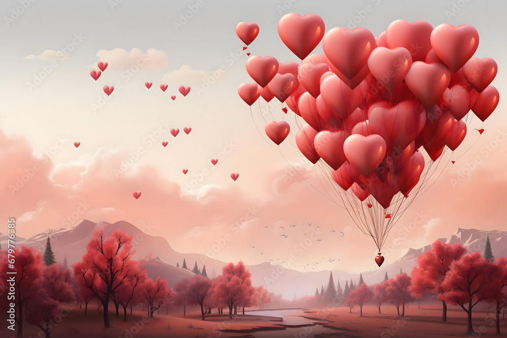 Fototapeta premium valentines day background, social media background for vday, full of romance cards with love, red rose and candles