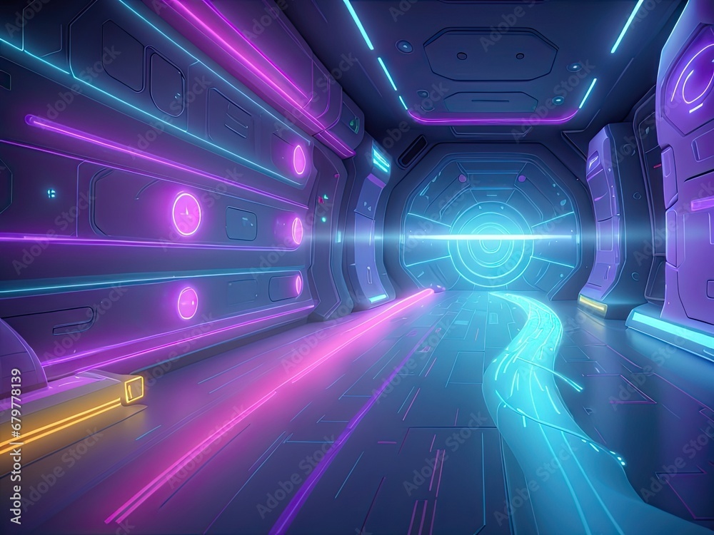 3D render technology abstract futuristic sci-fi background with cyberspace, neon fast-glow light, motion effect, and bright, multicolored light trails 3D render technology abstract futuristic sci-fi background with cyberspace, neon fast-glow light, motion effect, and bright, multicolored light trails