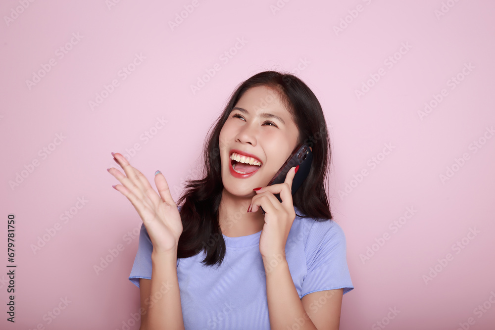 Asian woman cheerfully posing with a mobile, A beautiful young woman is feeling cheerful and happy., half body photo of nice positive lady, Portrait of a beautiful young woman in pink background, Asian woman cheerfully posing with a mobile, A beautiful young woman is feeling cheerful and happy., half body photo of nice positive lady, Portrait of a beautiful young woman in pink background,