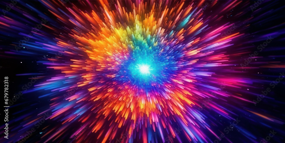 Radiant light warp speed motion effect in colorful space universe. Radiant light warp speed motion effect in colorful space universe.