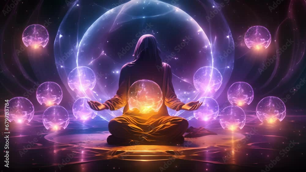 Flickering orbs of psychic energy coalesce around the caster gradually taking the form of an angelic astral being ready to project themself onto alternate planes of consciousness.