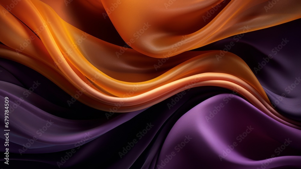 Obraz premium Bright draped silk backdrop. Satin luxury curtain background. Shiny liquid fabric.