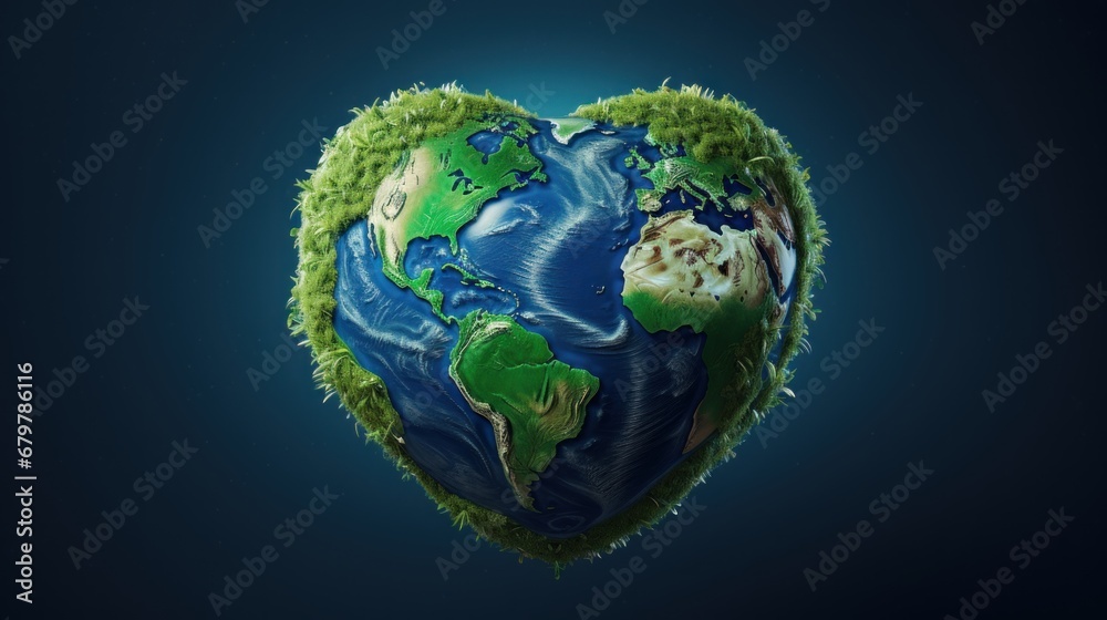 Fototapeta premium Globe in the Shape of a Heart