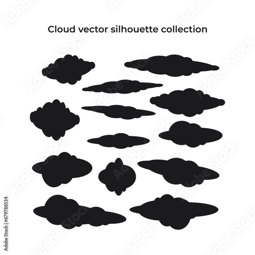 Cloud vector silhouette collection isolated