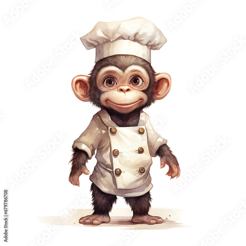 Chef Chimpanzee clipart PNG