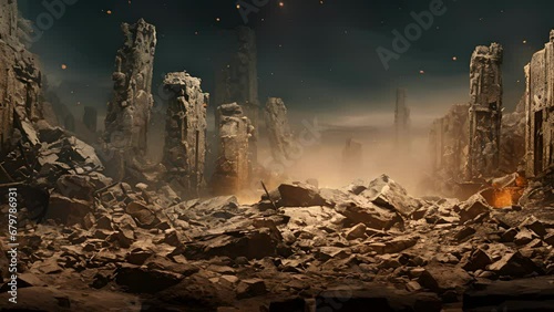 Ancient ruins shook around them as a low roar rumbled deeply beneath the ground that heralded the force of an almighty earthquake.