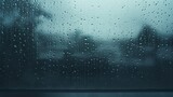 Wet rainy glass window rain fog drop dripping screen