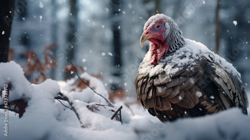 
Wild turkey in the snow photography