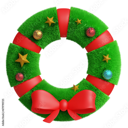 3d rendering christmas wreath